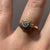 Retro Sunburst Diamond Unique Ring 18ct 18k Yellow Gold & Platinum - Size M