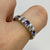 Tanzanite & Diamond Bar Set Band Ring 9ct 9k White Gold - Size N