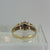 Sapphire & Diamond Daisy Beveled Shoulder Ring 9ct 9K Yellow Gold - Size M