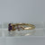 Amethyst Solitaire Diamond Shoulder Accents Ring 9ct 9k Yellow Gold - Size L