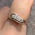 Diamond Trilogy Art Deco Bypass Platinum Ring 18ct 18k Yellow Gold - Size O