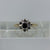 Art Deco Sapphire & Diamond Daisy Star Ring 18ct 18K Yellow Gold - Size K