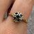 Sapphire & Diamond Cluster Ring 9ct 9k Yellow Gold - Size R