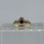 Sapphire Solitaire Diamond Illusion Accents Ring 9ct 9k Yellow Gold  - Size L