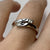 Diamond Two Stone Bypass 'I LOVE YOU' Ring 18ct 18K White Gold - Size J 1/2