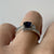 Sapphire & Baguette Diamond Twist Ring 18ct 18k White Gold - Size M