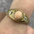 Old Cut Diamond .30ct & Coral Antique Ring 18ct Yellow Gold - Size S