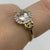 Rose Cut White Topaz Halo Ring 9ct 9k Yellow Gold - Size N 1/2