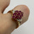 Ruby & Diamond Cluster Ring 9ct 9k Yellow Gold - Size P