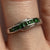 Green Tsavorite Garnet Channel Set Wave Ring 9ct 9k White Gold  - Size P