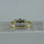 Antique Three Stone Diamond Palladium Set Ring 9ct 9k Yellow Gold - Size L 1/2