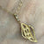 Pearl Trilogy Seashell Pendant Cable Chain Necklace 9ct 9k Yellow Gold - 16"