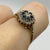 Diamond & Sapphire Tiered Daisy Flower Cluster Ring 9ct 9k Yellow Gold - Size P