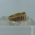 Diamond Starburst Signet Ring Bark Finishing 9ct 9k Yellow Gold  - Size Z+1