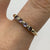 Iolite & Diamond Bar Set Band Ring 9ct 9k Yellow Gold - Size P