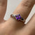 Amethyst Bezel Set Square Ring 9ct 9k White Gold - Size L