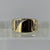 Diamond Signet Ring With Link Shoulders 9ct 9k Yellow Gold - Size L 1/2