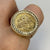 Half 1/2 Sovereign Filigree Ring 9ct 9k Yellow Gold - Size R