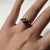 Sapphire & Diamond Cluster Ring 18ct 18k White Gold - Size J