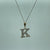 CZ Letter K Pendant 9ct 9k Yellow Gold