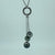 Diamond Circle Dark Grey Pearl Drop Wheat Chain Necklace 18ct 18k White Gold 18"