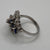 Diamond & Sapphire Ornate Cluster Ring 18ct 18k White Gold - Size P