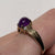 Amethyst Cabochon with Diamond Accents Ring 9ct 9k Yellow Gold - Size P