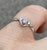 Pink CZ Heart Cut Out Ring 9ct 9k White Gold - Size H