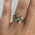 Diamond .50ct & Blue Topaz Three Tone Gold Bespoke Ring 18ct 18k Gold - Size L