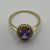 Amethyst & Diamond Halo Cluster Ring 9ct 9k Yellow Gold - Size P