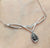 Sapphire & Diamond Twist Teardrop Pendant Chain Necklace 9ct 9k White Gold 16"