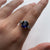 Antique Synthetic Sapphire & Diamond Ring 18ct 18k Yellow Gold - Size Q