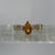 Pear Cut Citrine & White Zircon Ring 9ct 9k Yellow Gold - Size N