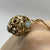 Opal & Garnet Filigree Cage Ball Pendant 9ct 9k Yellow Gold