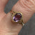 Amethyst Solitaire Bezel Set Split Shank Ring 9ct 9k Yellow Gold - Size N 1/2