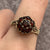 Garnet Daisy Flower Cluster Ring 9ct 9k Yellow Gold - Size O