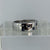 Square Cut Sapphire & Diamond Band Ring 9ct 9K White Gold - Size N