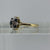 Sapphire & Diamond Daisy Flower Ring 18ct 18K Yellow Gold - Size K