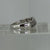 White & Black Diamond Bypass Wave Ring 9ct 9k White Gold  - Size O 1/2