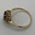 Amethyst & Diamond Halo Cluster Ring 9ct 9k Yellow Gold - Size P