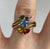 Tsavorite Amethyst Blue Topaz Citrine Garnet Ring 9ct 9k Yellow Gold - Size L