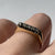 Retro Diamond 5 Stone Square Shoulder Ring 18ct 18k Yellow Gold - Size K