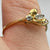 Dainty Bird Foliate Marquise Cut CZ Ring 18ct 18k Yellow Gold  - Size J