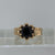 Retro 1974 Garnet Ball Detail Textured Ring 9ct 9K Yellow Gold - Size J