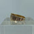 Diamond Starburst Signet Ring Bark Finishing 9ct 9k Yellow Gold  - Size Z+1