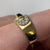 Sapphire & CZ Unique Buckle Ring 18ct 18k Yellow Gold  - Size O