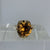 Retro Orange Zircon Chunky Statement Ring 9ct 9k Yellow Gold  - Size N