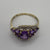 Amethyst & Diamond Ornate Cluster Ring 9ct 9k Yellow Gold - Size P