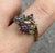 Amethyst Tanzanite Iolite Diamond Floral Ring 9ct 9k Yellow Gold  - Size P