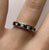 Diamond .25ct & Sapphire Channel Set Ring 18ct 18k White Gold - Size J